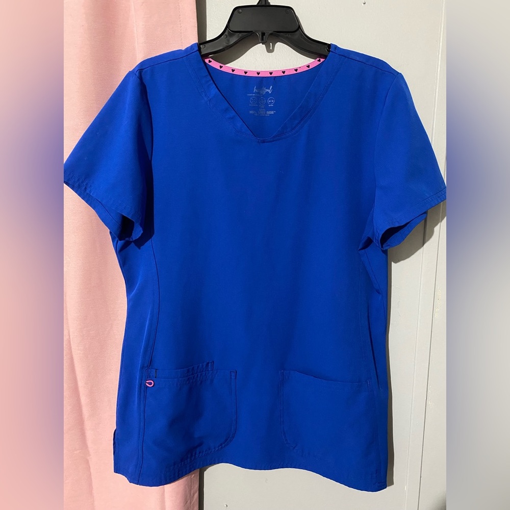 HeartSoul Women’s Pitter-Pat V-Neck Solid Scrub Top